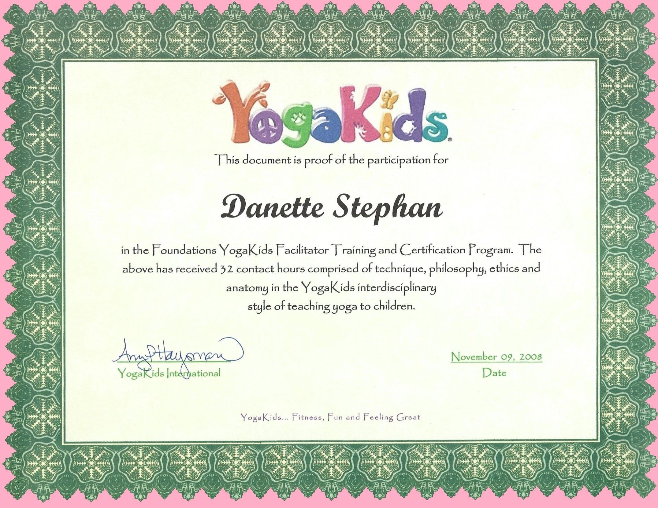 Kids Yoga Certificate